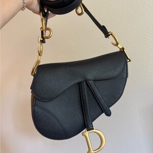Dior Medium Black Saddle Bag - Excellent condition